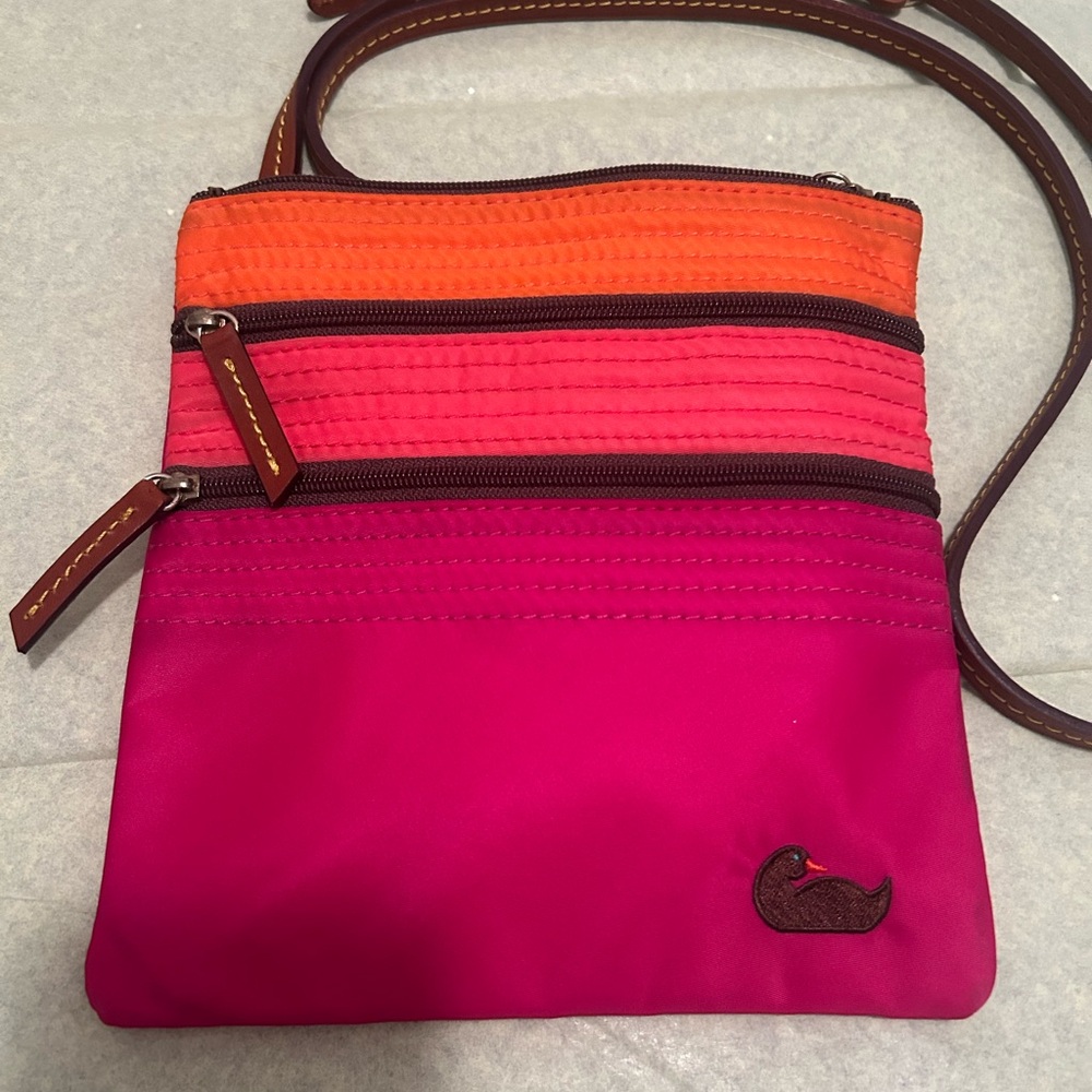 Dooney & Bourke Orange, Pink, & Magenta Nylon Crossbody